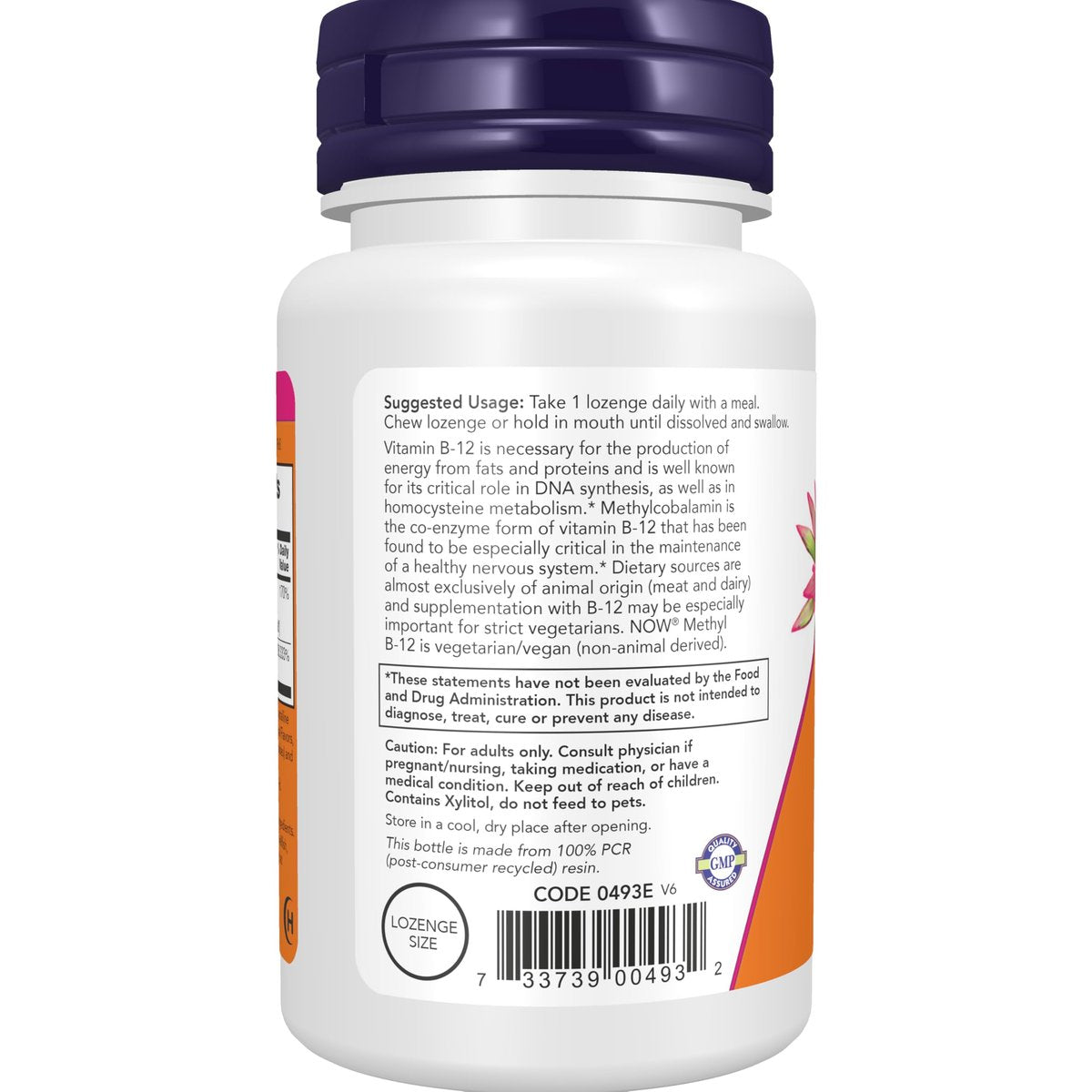 NOW Foods Methyl B-12 5.000 mcg Lutschtabletten – 120 Stück, Unterstützt die Nervengesundheit