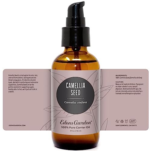 Edens Garden Kamelien-Samen-Trägeröl – 100 % reines, kaltgepresstes & hexanfreies, natürliches Feuchtigkeitsmittel für Gesicht, Haut, Haare, Kopfhaut & Nägel, zum Verdünnen ätherischer Öle & Massage 118 ml (4 fl oz)