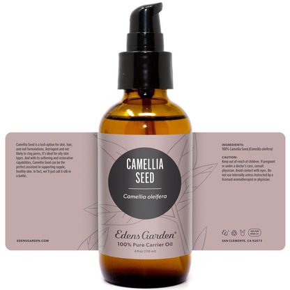 Edens Garden Kamelien-Samen-Trägeröl – 100 % reines, kaltgepresstes & hexanfreies, natürliches Feuchtigkeitsmittel für Gesicht, Haut, Haare, Kopfhaut & Nägel, zum Verdünnen ätherischer Öle & Massage 118 ml (4 fl oz)