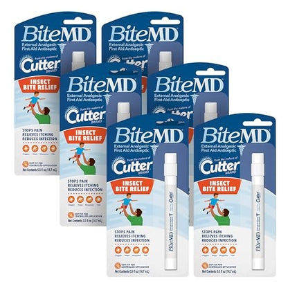 Cutter BiteMD Insektenstich-Stift zur Linderung – Analgetisch & Antiseptisch – 0,5 Fl Oz (6er-Pack)