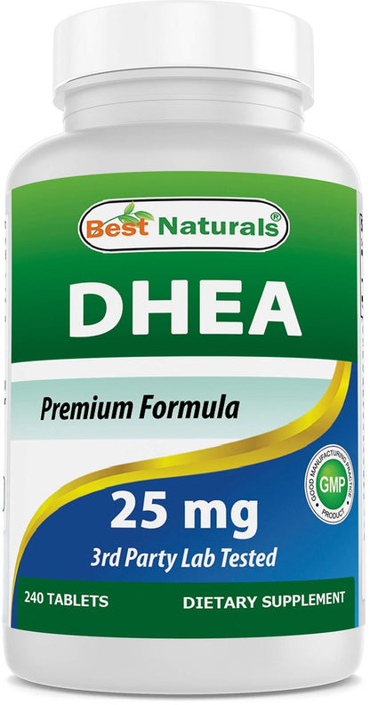 Best Naturals Dhea 25 mg Supplement – 240 Tabletten – Unterstützt ausgeglichene Hormonspiegel für Männer & Frauen – Fördert gesundes Altern – Hergestellt in den USA