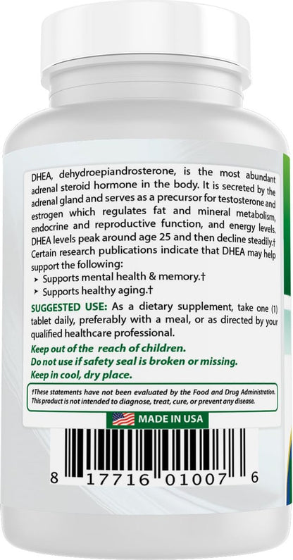 Best Naturals Dhea 25 mg Supplement – 240 Tabletten – Unterstützt ausgeglichene Hormonspiegel für Männer & Frauen – Fördert gesundes Altern – Hergestellt in den USA