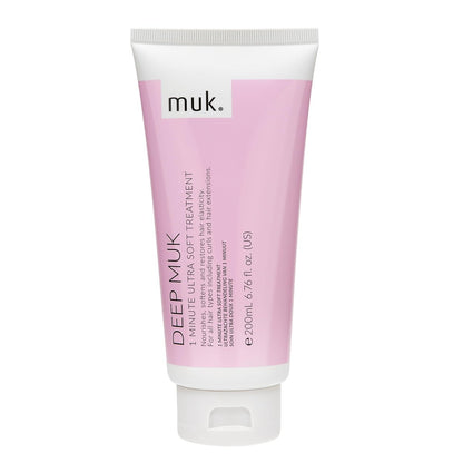 MUK. Deep Muk Ultra Soft 1-Minuten-Haarkur für alle Haartypen – Pflegend, glättend, reparierend & verbessert die Elastizität. Feuchtigkeitsspendende Formel für Glanz, 200 ml