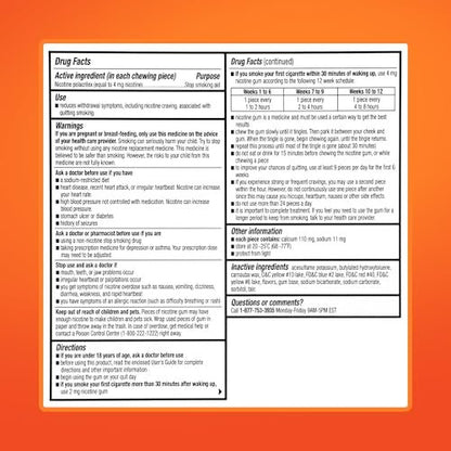 Rugby Polacrilex 4 mg Nikotinkaugummi - Original Geschmack, Raucherentwöhnung & Dampfentwöhnung, Zuckerfrei, 110 Stück (1er-Pack)