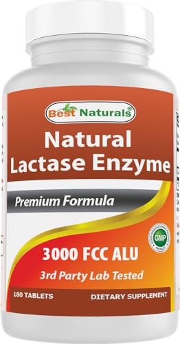 Best Naturals schnell wirkende Lactase-Enzym-Tabletten, 3000 FCC ALU, 180 Stück