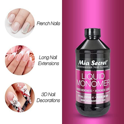 Mia Secret 8 oz / 240 ml Liquid Monomer Professionelles Acryl-Nagelsystem
