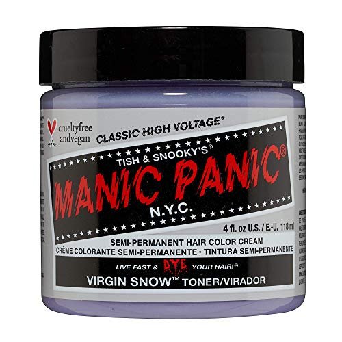 MANIC PANIC Virgin Snow Haartoner – Blauer Semi-Permanenter Toner für blondes, gebleichtes & orangestichiges Haar – Vegan, PPD- & Ammoniakfrei