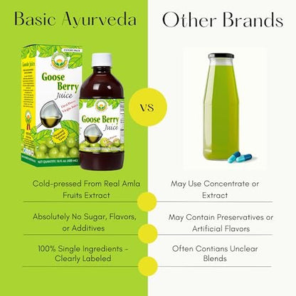 Basic Ayurveda Amla (Gooseberry) Saft | 960 ml | Reich an natürlichem Vitamin C für Immunität, Hautglanz & Haargesundheit | Pflanzliche Entgiftung & tägliches ayurvedisches Wellnessgetränk | Ohne Zuckerzusatz