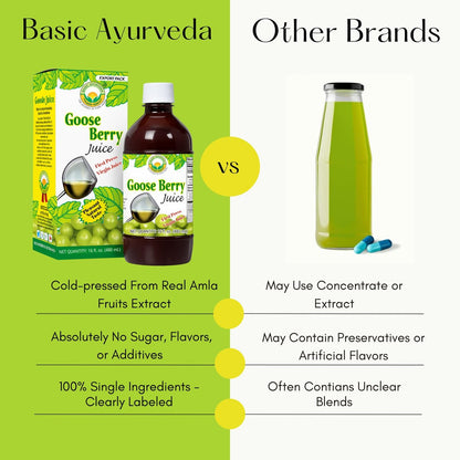 Basic Ayurveda Amla (Gooseberry) Saft | 960 ml | Reich an natürlichem Vitamin C für Immunität, Hautglanz & Haargesundheit | Pflanzliche Entgiftung & tägliches ayurvedisches Wellnessgetränk | Ohne Zuckerzusatz