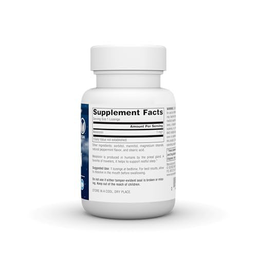 Source Naturals Melatonin 1 mg - 100 Minzgeschmack Lutschtabletten zur Schlafförderung