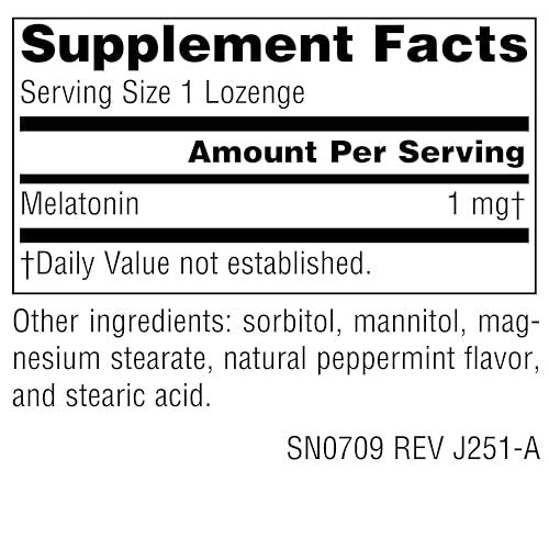 Source Naturals Melatonin 1 mg - 100 Minzgeschmack Lutschtabletten zur Schlafförderung