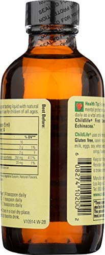 CHILDLIFE ESSENTIALS Flüssiges Vitamin C für Kinder – Immununterstützung mit natürlichem Orangenaroma, zuckerarm, 118 ml