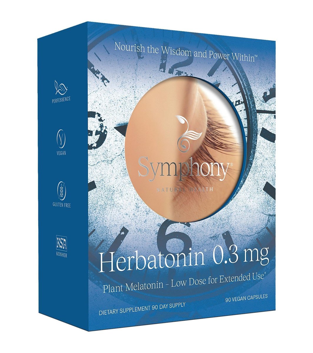 Herbatonin® 0,3 mg – Das erste pflanzliche, natürliche vegane Melatoninpräparat (Phyto-Melatonin) – Niedrig dosiertes Schlafmittel, unterstützt den zirkadianen Rhythmus & die Zellgesundheit – 90 Kapseln (90-Tage-Vorrat)