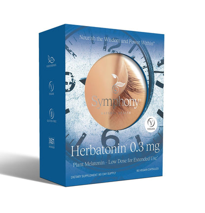 Herbatonin® 0,3 mg – Das erste pflanzliche, natürliche vegane Melatoninpräparat (Phyto-Melatonin) – Niedrig dosiertes Schlafmittel, unterstützt den zirkadianen Rhythmus & die Zellgesundheit – 90 Kapseln (90-Tage-Vorrat)