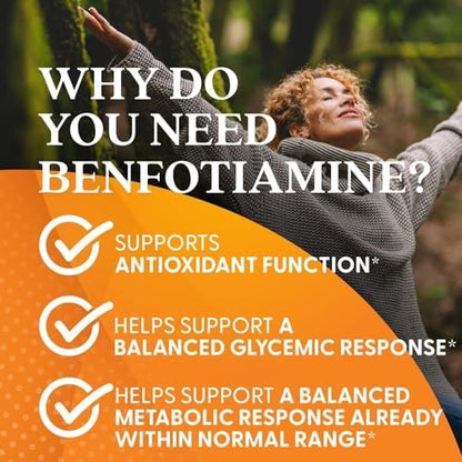 Doctor's Best Benfotiamin 300 mit BenfoPure – Unterstützt einen gesunden Glukosestoffwechsel, Non-GMO, vegan, glutenfrei, sojafrei, 300 mg, 60 vegane Kapseln