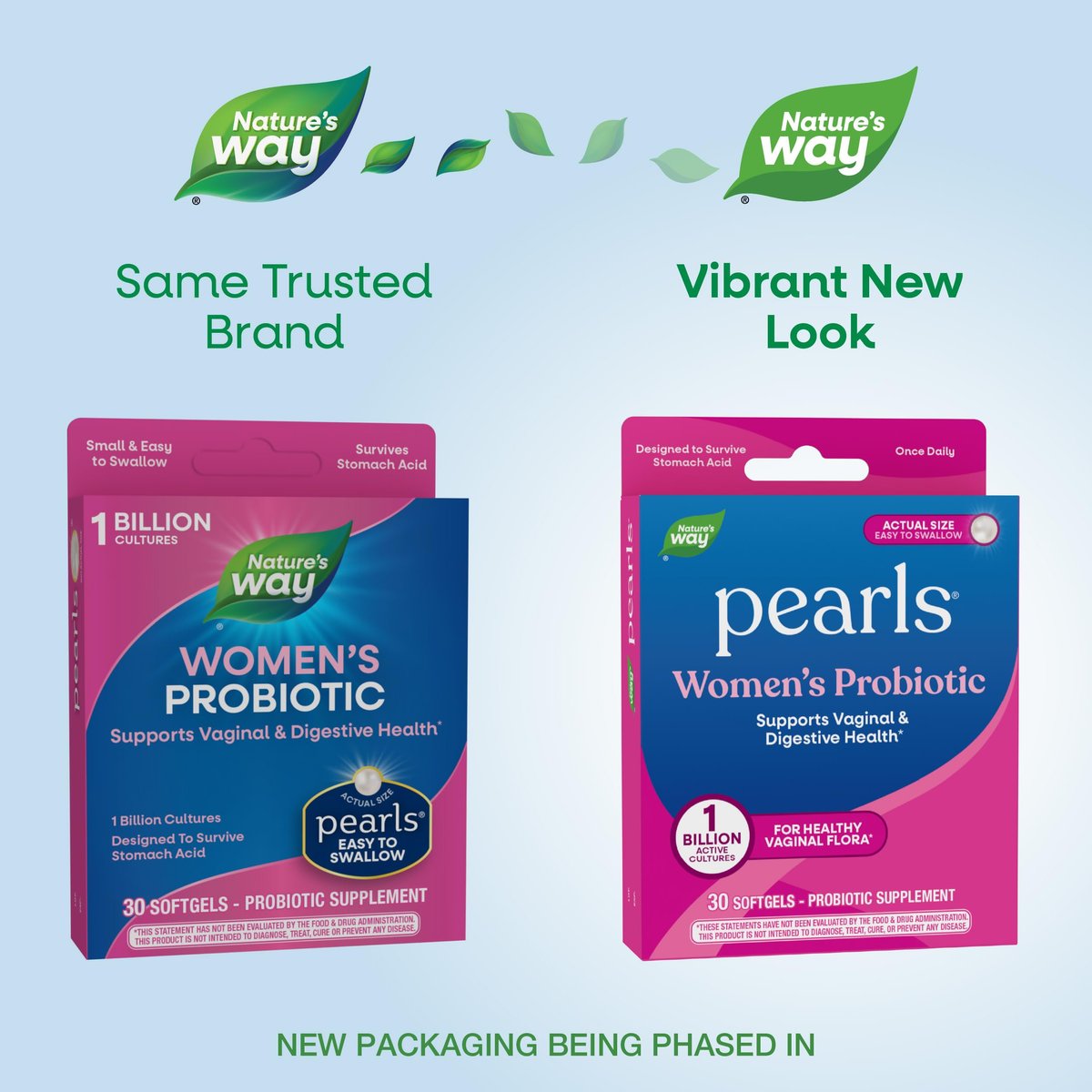 Nature's Way Probiotic Pearls für Frauen – Unterstützt Vaginal- und Verdauungsgesundheit*, 1 Milliarde lebende Kulturen, schützt vor gelegentlichen Blähungen und Verstopfung*, leicht zu schluckende Softgels, 30 Stück
