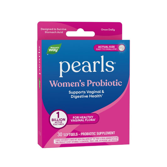 Nature's Way Probiotic Pearls für Frauen – Unterstützt Vaginal- und Verdauungsgesundheit*, 1 Milliarde lebende Kulturen, schützt vor gelegentlichen Blähungen und Verstopfung*, leicht zu schluckende Softgels, 30 Stück