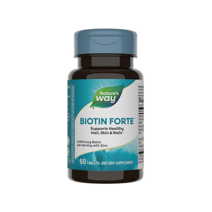 Nature's Way Extra Strength Biotin Forte – 5.000 mcg für gesundes Haar, Haut und Nägel, 60 vegane Tabletten