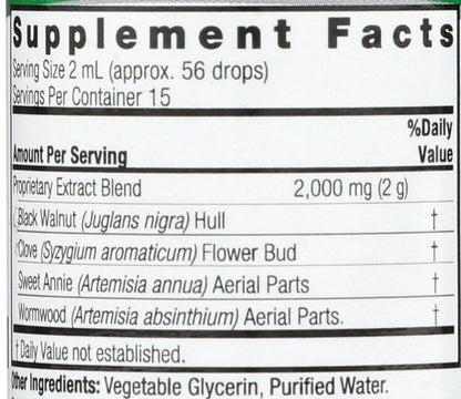 Nature's Answer Schwarznuss und Wermut Flüssigextrakt – 30 ml, 200 mg, fördert die Verdauung, mit pflanzlichem Glycerin und gereinigtem Wasser