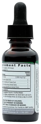 Nature's Answer Schwarznuss und Wermut Flüssigextrakt – 30 ml, 200 mg, fördert die Verdauung, mit pflanzlichem Glycerin und gereinigtem Wasser