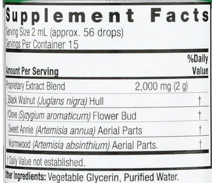 Nature's Answer Schwarznuss und Wermut Flüssigextrakt – 30 ml, 200 mg, fördert die Verdauung, mit pflanzlichem Glycerin und gereinigtem Wasser