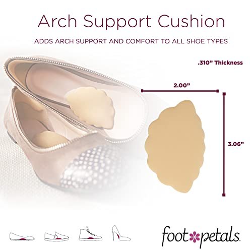 Foot Petals Arch Support Cushion – Fußgewölbe-Stützeinlage für Damen – Reduziert Fußermüdung – für High Heels, Pumps, Stiefel, Keile, Ballerinas, Sandalen – Khaki