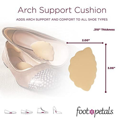 Foot Petals Arch Support Cushion – Fußgewölbe-Stützeinlage für Damen – Reduziert Fußermüdung – für High Heels, Pumps, Stiefel, Keile, Ballerinas, Sandalen – Khaki