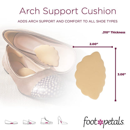 Foot Petals Arch Support Cushion – Fußgewölbe-Stützeinlage für Damen – Reduziert Fußermüdung – für High Heels, Pumps, Stiefel, Keile, Ballerinas, Sandalen – Khaki
