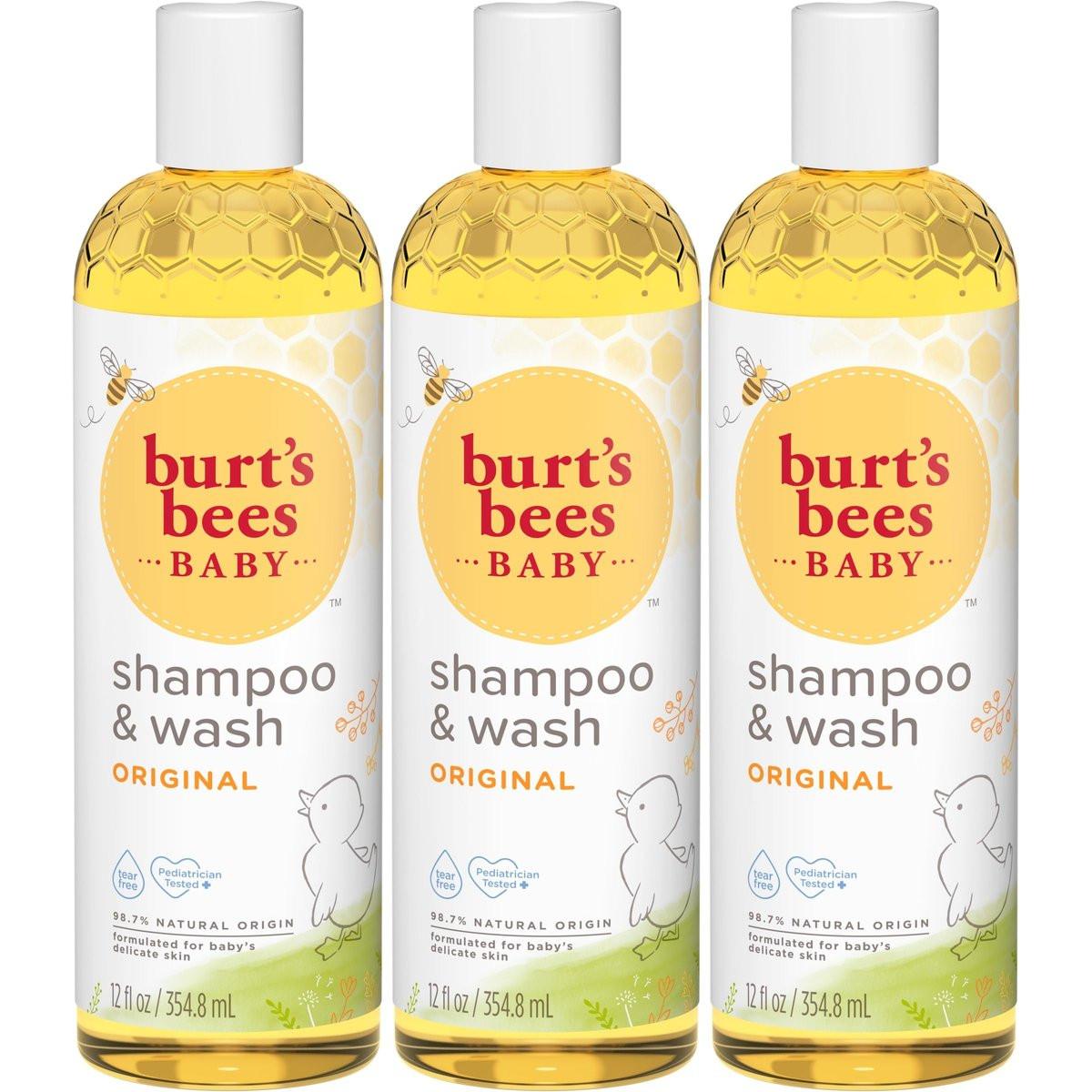 Burt's Bees Baby Shampoo & Wash, Tränenfrei, Original, 12 Fl Oz (3er-Pack)