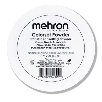Mehron Makeup Colorset Puder – Transparenter Fixierpuder für Special Effects, Halloween & Film – 60 g
