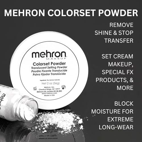 Mehron Makeup Colorset Puder – Transparenter Fixierpuder für Special Effects, Halloween & Film – 60 g