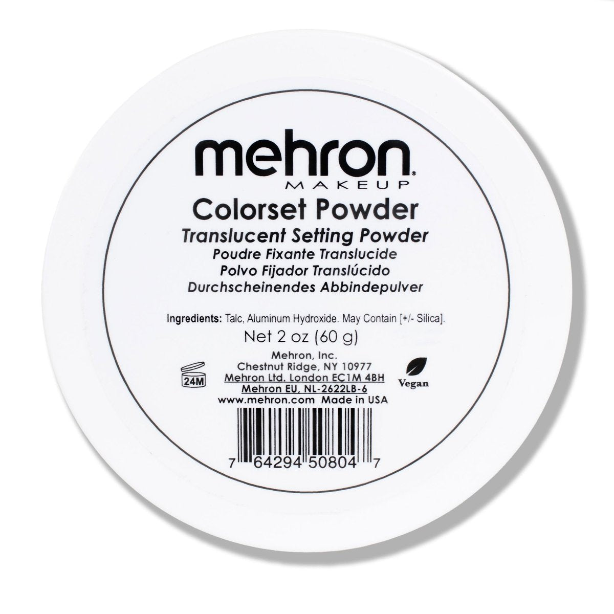 Mehron Makeup Colorset Puder – Transparenter Fixierpuder für Special Effects, Halloween & Film – 60 g