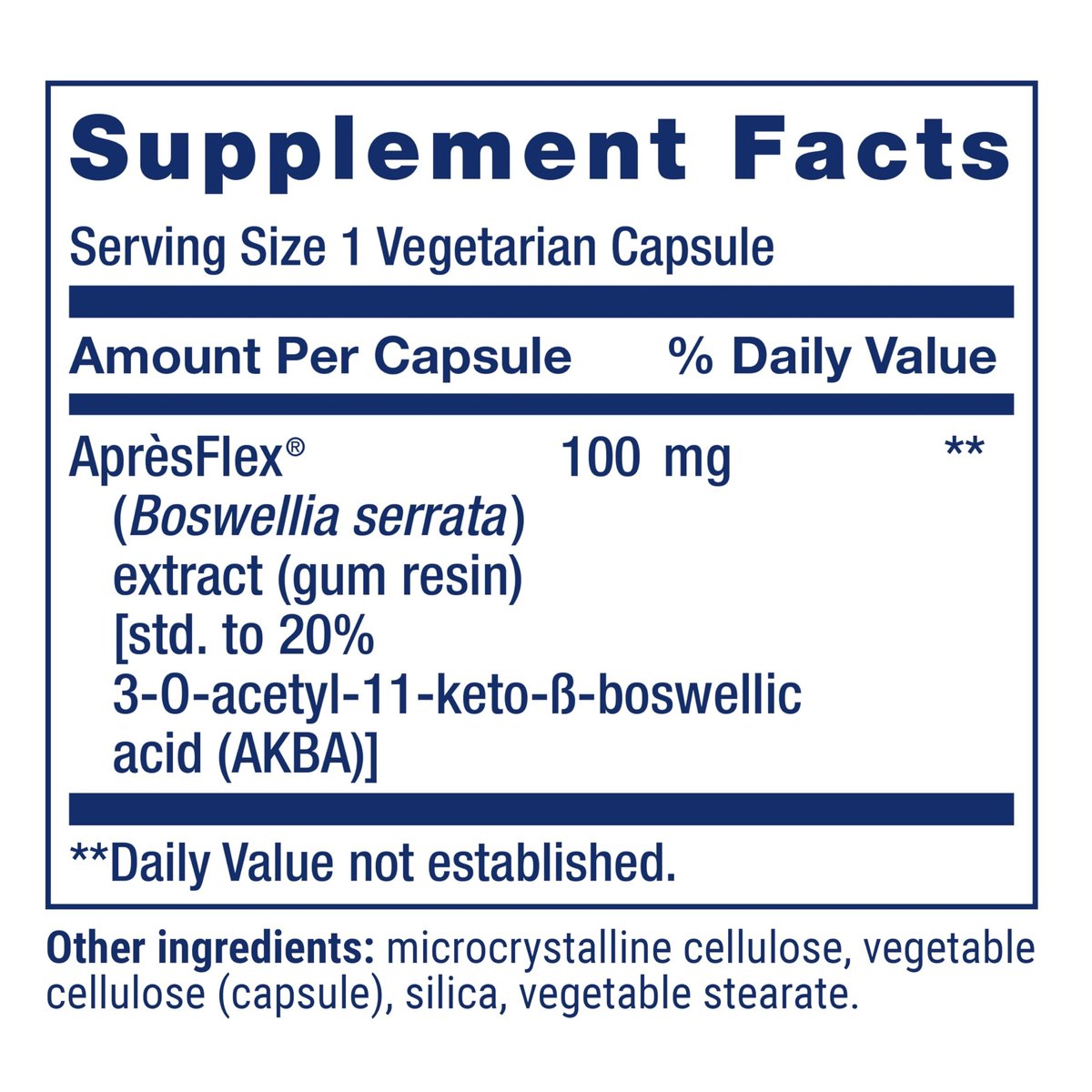 Life Extension 5-LOX-Inhibitor mit AprèsFlex®, 100 mg, standardisierter Boswellia serrata Extrakt, Fördert Gelenk-, Zell- und Arteriengesundheit, Glutenfrei, Nicht-GMO, Vegetarisch, 60 Kapseln