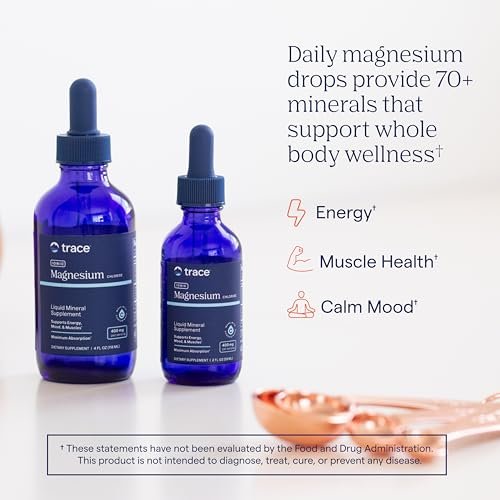 Trace Minerals Flüssiges Ionisches Magnesium 400 mg, 118 ml – Hochdosiertes Magnesiumpräparat für schnelle Aufnahme