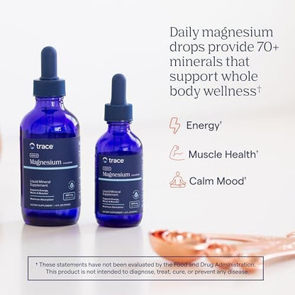 Trace Minerals Flüssiges Ionisches Magnesium 400 mg, 118 ml – Hochdosiertes Magnesiumpräparat für schnelle Aufnahme
