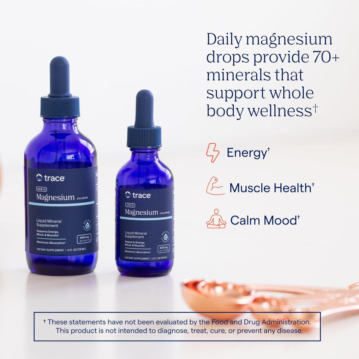 Trace Minerals Flüssiges Ionisches Magnesium 400 mg, 118 ml – Hochdosiertes Magnesiumpräparat für schnelle Aufnahme