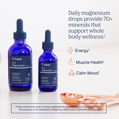 Trace Minerals Flüssiges Ionisches Magnesium 400 mg, 118 ml – Hochdosiertes Magnesiumpräparat für schnelle Aufnahme