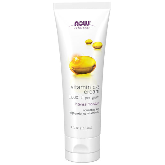 NOW Solutions Vitamin D-3 Creme 1.000 IE pro Gramm, hochwirksam, intensive Feuchtigkeitspflege, 118 ml