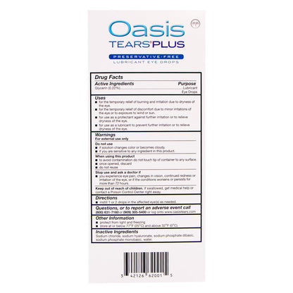 Oasis TEARS PLUS Konservierungsmittelfreie Augentropfen, 30 Einzeldosen, 0,3 ml