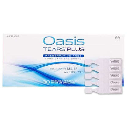 Oasis TEARS PLUS Konservierungsmittelfreie Augentropfen, 30 Einzeldosen, 0,3 ml