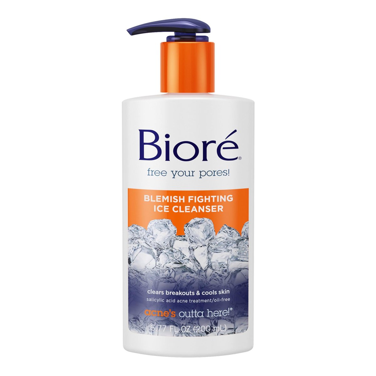 Bioré Pickel-Bekämpfender Eisreiniger Gesichtswaschcreme mit Salicylsäure, klärt und beugt Akneausbrüchen vor, kühlt und erfrischt die Haut, ölfrei, 6,77 Oz