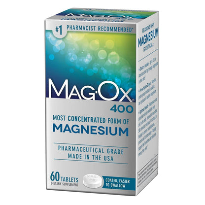 Mag-Ox 400 Magnesiumpräparat, pharmazeutisches Magnesiumoxid mit 482 mg pro Dosis, 60 Tabletten