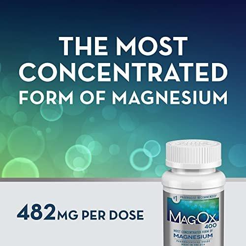 Mag-Ox 400 Magnesiumpräparat, pharmazeutisches Magnesiumoxid mit 482 mg pro Dosis, 60 Tabletten