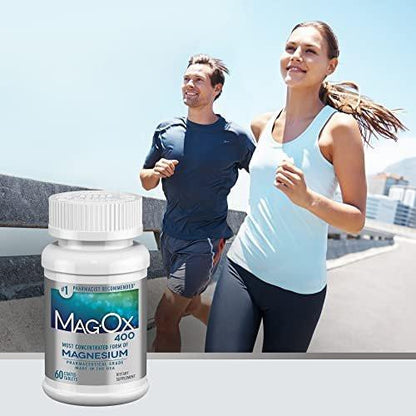 Mag-Ox 400 Magnesiumpräparat, pharmazeutisches Magnesiumoxid mit 482 mg pro Dosis, 60 Tabletten