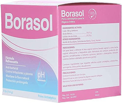 Borasol Antiseptisches Puder – Erfrischendes Deodorant & Intimwaschmittel 118 ml