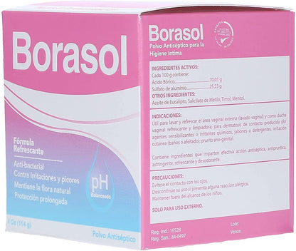 Borasol Antiseptisches Puder – Erfrischendes Deodorant & Intimwaschmittel 118 ml