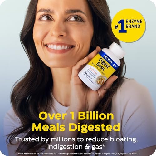Enzymedica Digest Basic – Verdauungsenzyme für Frauen & Männer, Kapseln für sensible Mägen, vegan – 30 Kapseln