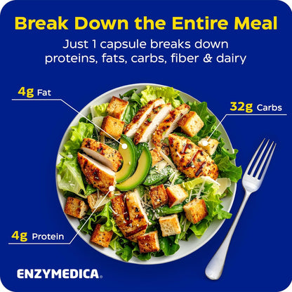 Enzymedica Digest Basic – Verdauungsenzyme für Frauen & Männer, Kapseln für sensible Mägen, vegan – 30 Kapseln