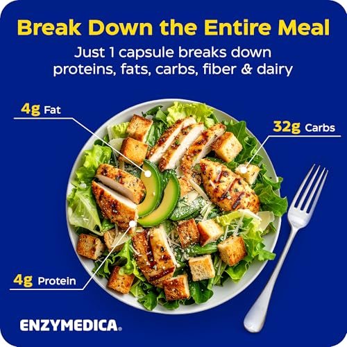 Enzymedica Digest Basic – Verdauungsenzyme für Frauen & Männer, Kapseln für sensible Mägen, vegan – 30 Kapseln