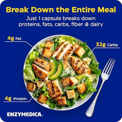 Enzymedica Digest Basic – Verdauungsenzyme für Frauen & Männer, Kapseln für sensible Mägen, vegan – 30 Kapseln